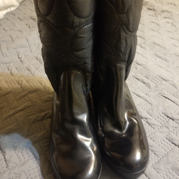 Coach Cantina Black Winter Boots Patent Leather - Picture 9 of 12